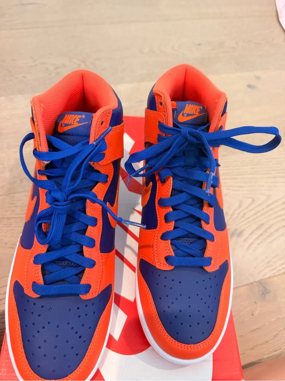 Nike High-Top Sneakers in Orange & Blue